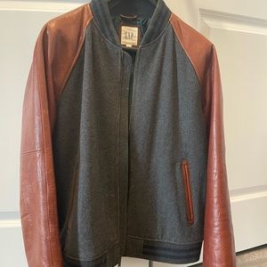 Gap varsity leather jacket